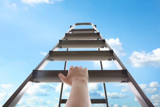 Career ladder climbing concept